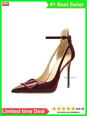 Women's Pointed-Toe Strappy High-Heeled Stiletto Pumps